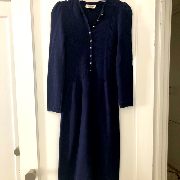 St. John for I. Magnin Navy Knit Dress - Picture 1 of 7